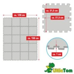LittleTom Puzzlematte Kombi Grau Beige 16795 + 16792 18 Teile -TONIES Geschäft 22433077 05
