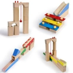 Calmado 200 Teilige Kugelbahn - Murmelbahn Set Aus Holz Für Kinder Inkl. Tasche + Anleitung -TONIES Geschäft 28494975 03