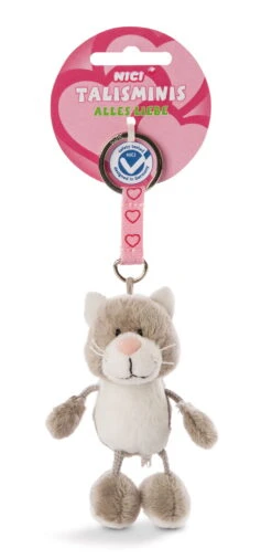 Nici 47553 Talisminis Schlüsselanhänger Graue Katze 7cm Alles Liebe