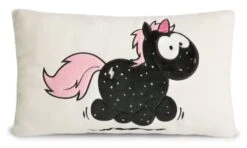 Nici 41428 Kissen Schwarzes Einhorn Carbon Flash Rechteckig 43x25cm Plüsch -TONIES Geschäft 57hFP5PNF43xtr6